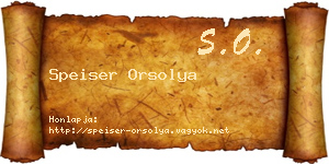 Speiser Orsolya névjegykártya